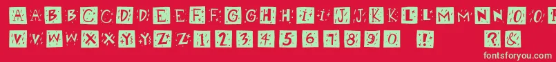 Retrocapswb Font – Green Fonts on Red Background