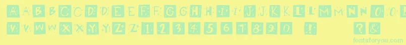 Retrocapswb Font – Green Fonts on Yellow Background