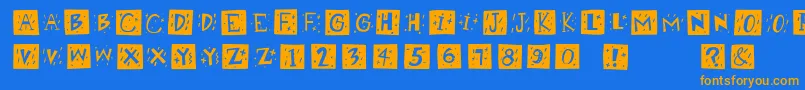 Retrocapswb Font – Orange Fonts on Blue Background