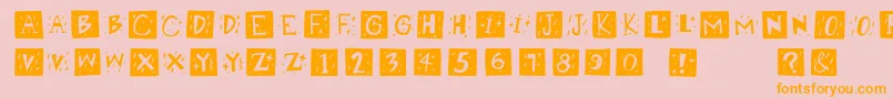 Retrocapswb Font – Orange Fonts on Pink Background