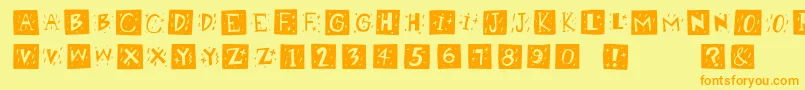 Retrocapswb Font – Orange Fonts on Yellow Background