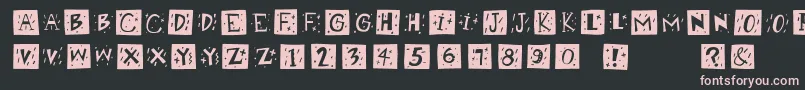 Retrocapswb-Schriftart – Rosa Schriften auf schwarzem Hintergrund