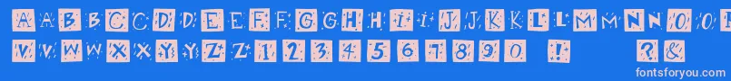 Retrocapswb Font – Pink Fonts on Blue Background