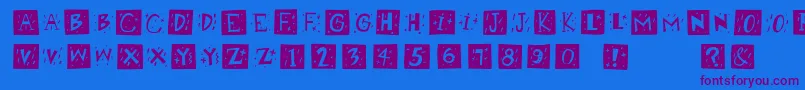 Retrocapswb Font – Purple Fonts on Blue Background