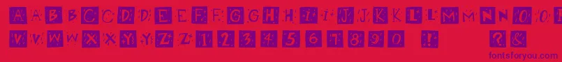 Retrocapswb Font – Purple Fonts on Red Background
