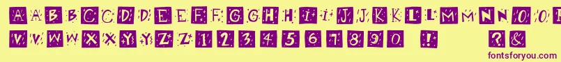 Retrocapswb Font – Purple Fonts on Yellow Background