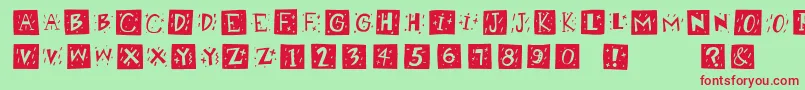 Retrocapswb Font – Red Fonts on Green Background