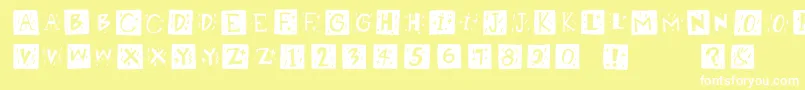 Retrocapswb Font – White Fonts on Yellow Background