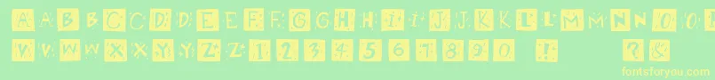 Retrocapswb Font – Yellow Fonts on Green Background