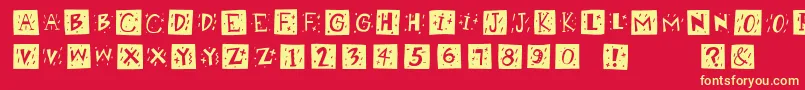 Retrocapswb Font – Yellow Fonts on Red Background