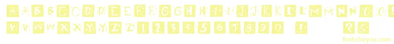 Retrocapswb Font – Yellow Fonts on White Background