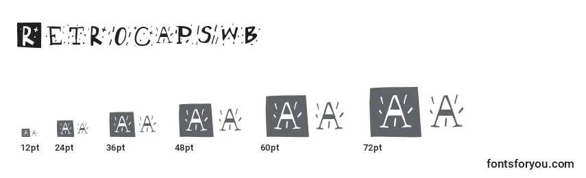 Размеры шрифта Retrocapswb