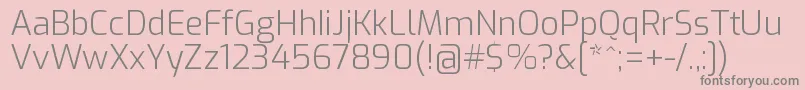 ExoLight Font – Gray Fonts on Pink Background