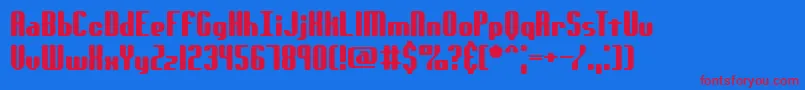 Genotyrs Font – Red Fonts on Blue Background