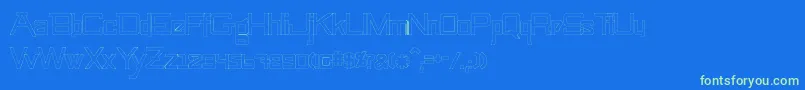 SwingarmyoriThickhollow Font – Green Fonts on Blue Background