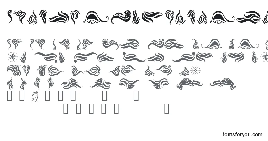 Schriftart AbsinthFlourishesIi – Alphabet, Zahlen, spezielle Symbole
