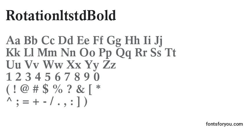 A fonte RotationltstdBold – alfabeto, números, caracteres especiais
