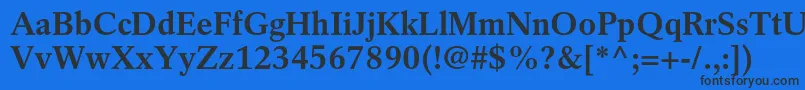 Czcionka RotationltstdBold – czarne czcionki na niebieskim tle