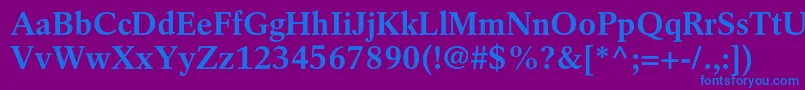 RotationltstdBold-Schriftart – Blaue Schriften auf violettem Hintergrund