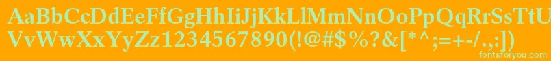 Fonte RotationltstdBold – fontes verdes em um fundo laranja