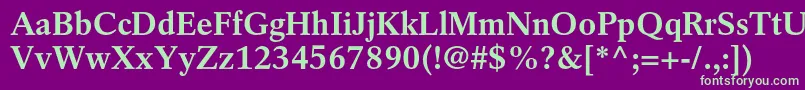 RotationltstdBold-fontti – vihreät fontit violetilla taustalla
