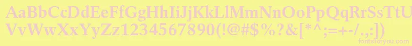 RotationltstdBold Font – Pink Fonts on Yellow Background