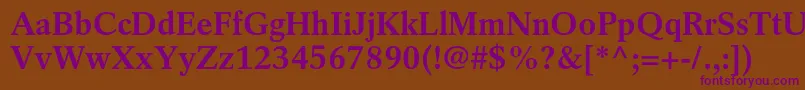 RotationltstdBold-fontti – violetit fontit ruskealla taustalla