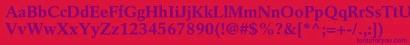 フォントRotationltstdBold – 赤い背景に紫のフォント