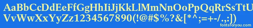 RotationltstdBold-fontti – keltaiset fontit sinisellä taustalla