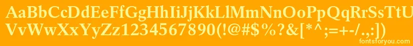 RotationltstdBold-Schriftart – Gelbe Schriften auf orangefarbenem Hintergrund