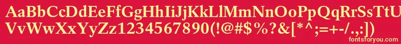 RotationltstdBold-fontti – keltaiset fontit punaisella taustalla