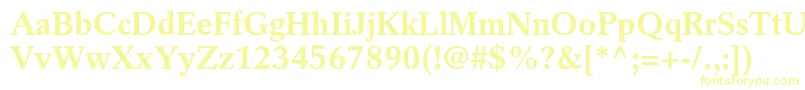 RotationltstdBold-Schriftart – Gelbe Schriften auf weißem Hintergrund