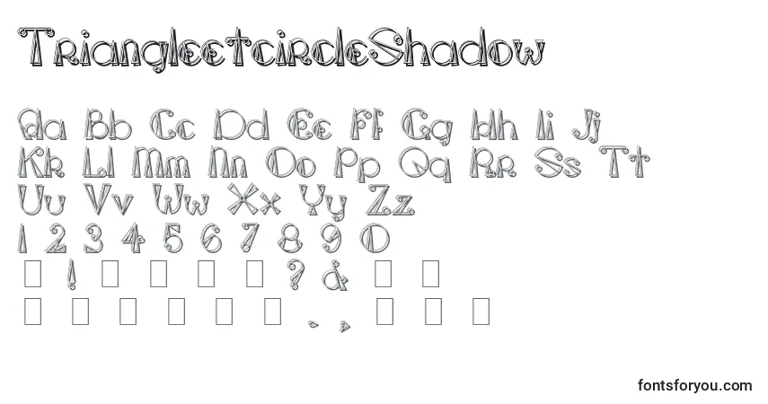 A fonte TriangleetcircleShadow – alfabeto, números, caracteres especiais
