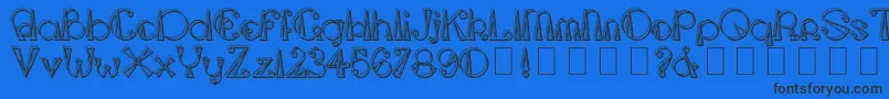 フォントTriangleetcircleShadow – 黒い文字の青い背景