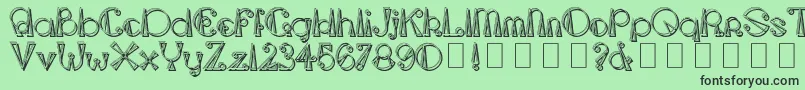 フォントTriangleetcircleShadow – 緑の背景に黒い文字