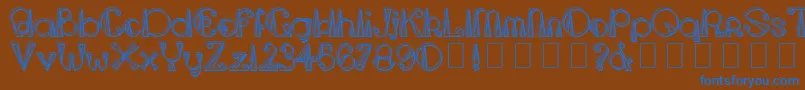 フォントTriangleetcircleShadow – 茶色の背景に青い文字