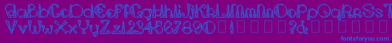 TriangleetcircleShadow-Schriftart – Blaue Schriften auf violettem Hintergrund