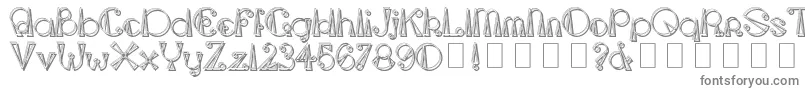 TriangleetcircleShadow-fontti – harmaat kirjasimet valkoisella taustalla