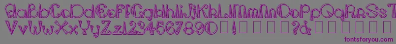 フォントTriangleetcircleShadow – 紫色のフォント、灰色の背景