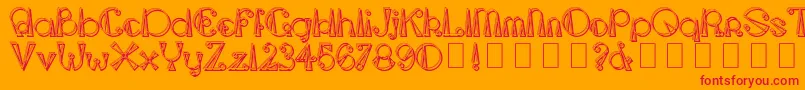 TriangleetcircleShadow Font – Red Fonts on Orange Background