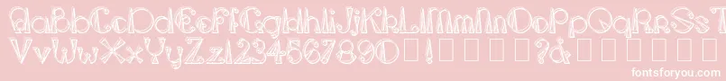 TriangleetcircleShadow-Schriftart – Weiße Schriften auf rosa Hintergrund