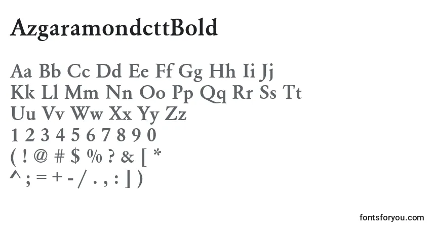 Schriftart AzgaramondcttBold – Alphabet, Zahlen, spezielle Symbole