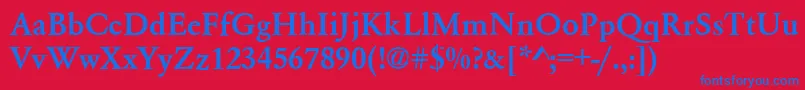 AzgaramondcttBold Font – Blue Fonts on Red Background