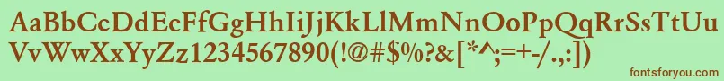 Шрифт AzgaramondcttBold – коричневые шрифты на зелёном фоне