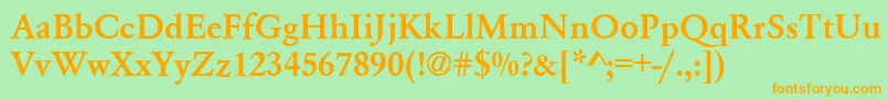 Police AzgaramondcttBold – polices orange sur fond vert