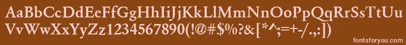 AzgaramondcttBold Font – Pink Fonts on Brown Background