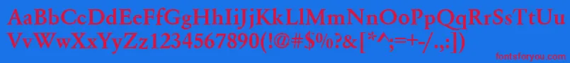 AzgaramondcttBold Font – Red Fonts on Blue Background