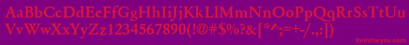 AzgaramondcttBold Font – Red Fonts on Purple Background