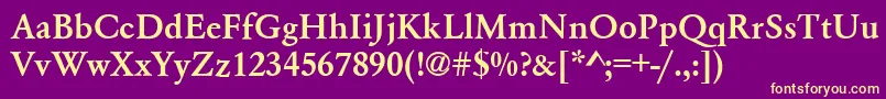 AzgaramondcttBold Font – Yellow Fonts on Purple Background