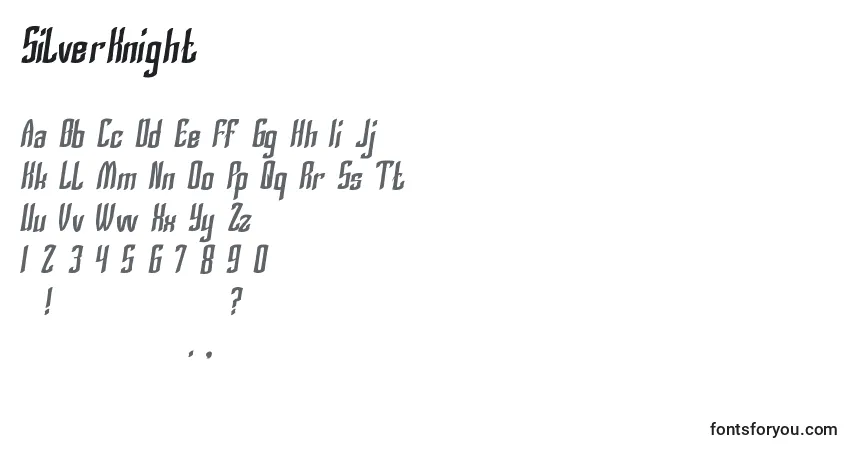 Czcionka SilverKnight – alfabet, cyfry, specjalne znaki